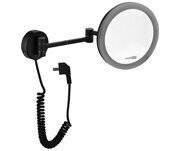 K-1004BLACK Зеркало с LED-подсветкой, 3-х кратным увеличением WasserKRAFT