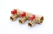 коллектор с шаровым краном, 2 выхода, без цанг 3/4x1/2x2