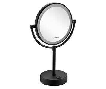 K-1005BLACK Зеркало с LED-подсветкой двухстороннее, стандартное и с 3-х кратным увеличением WasserKRAFT